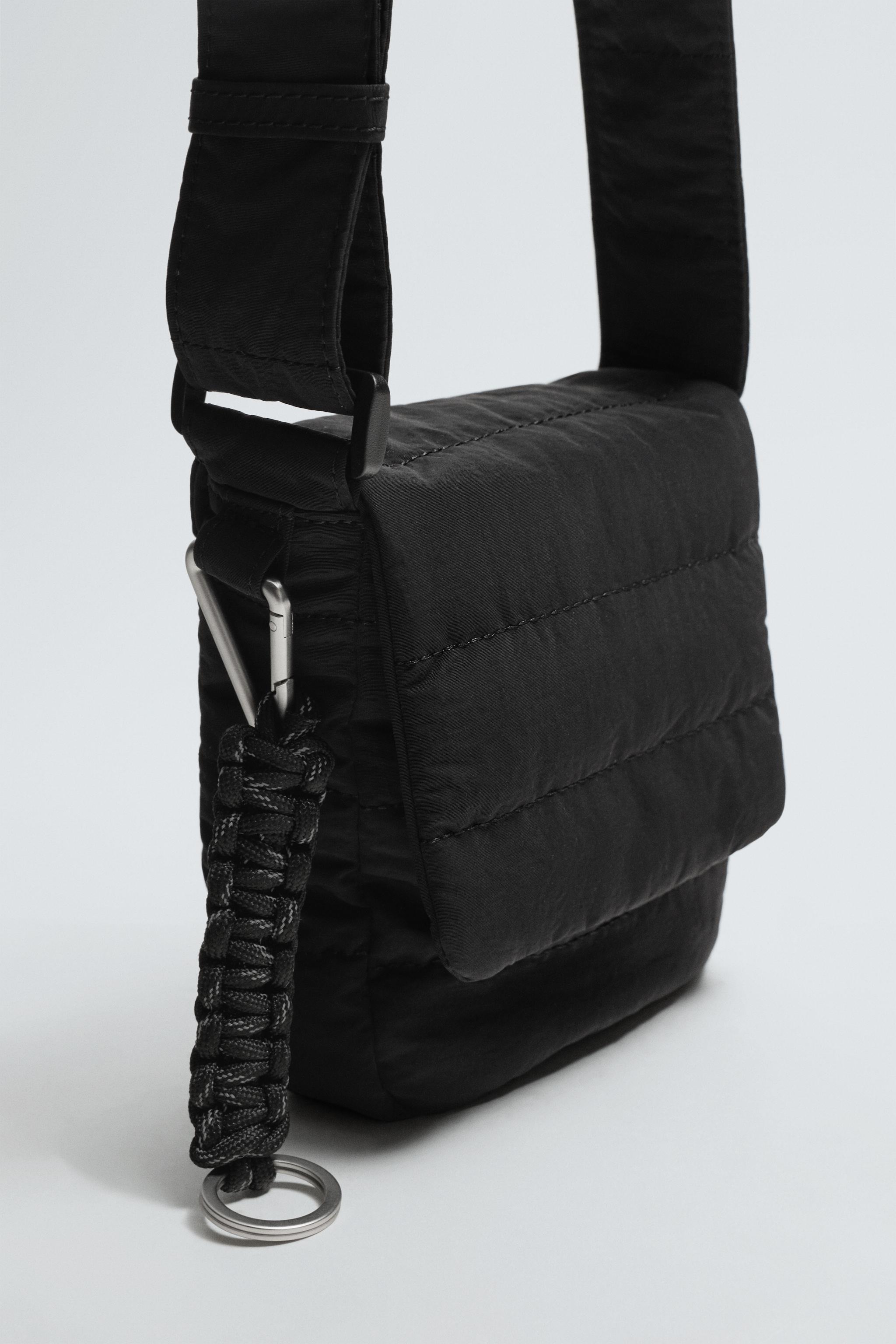 QUILTED NYLON VERTICAL CROSSBODY BAG